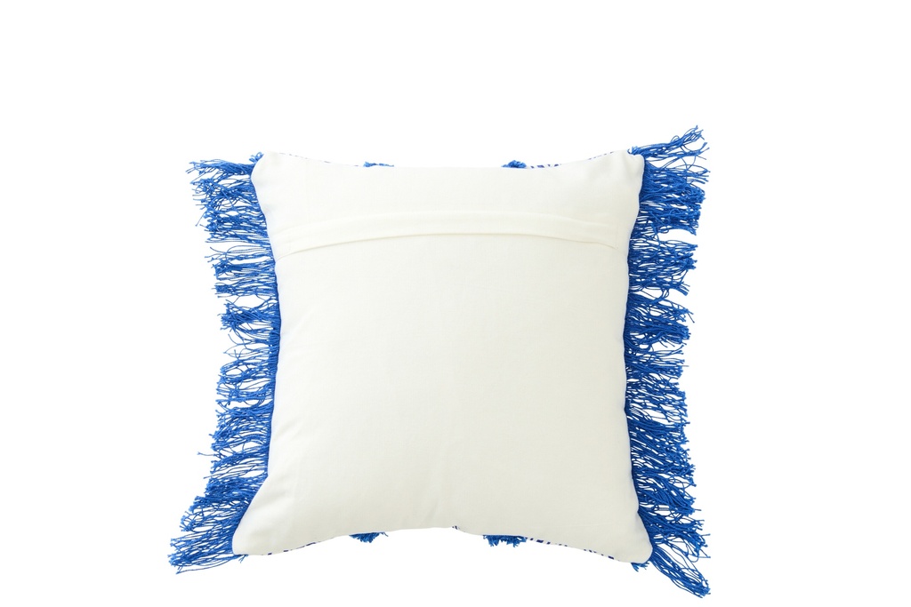 Cushion Oriental Pattern Cotton Blue/White – photo 2 – J-Line Mauritius