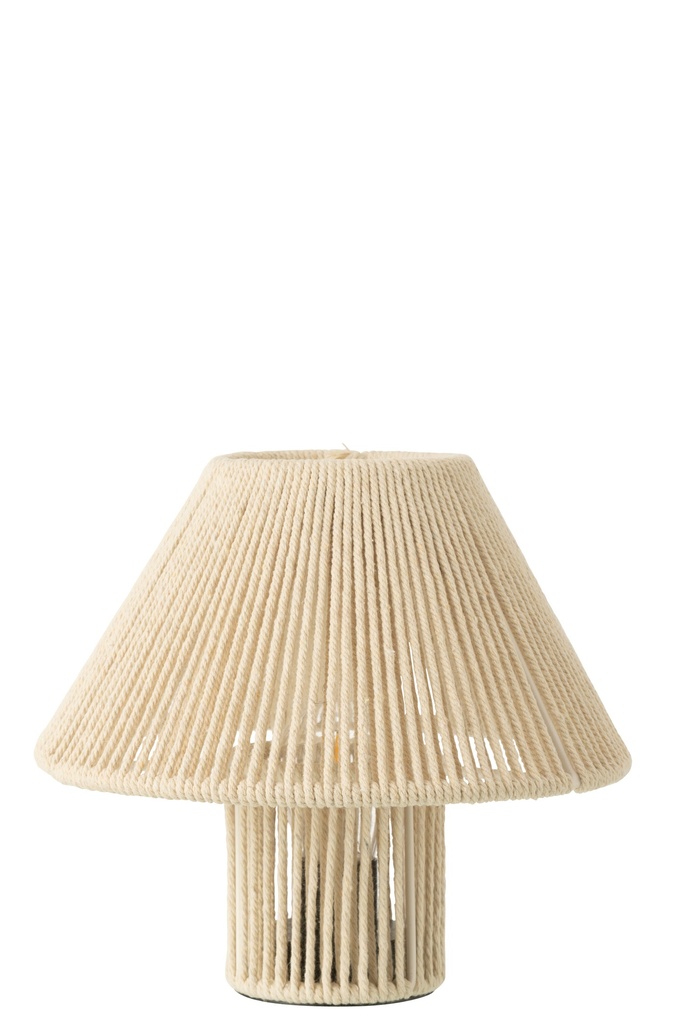 Lampe de table LED en métal/coton naturel
