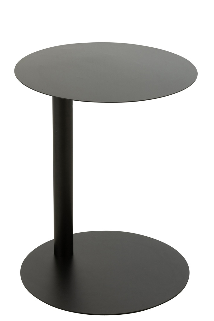 Table d'appoint ronde en métal noir
