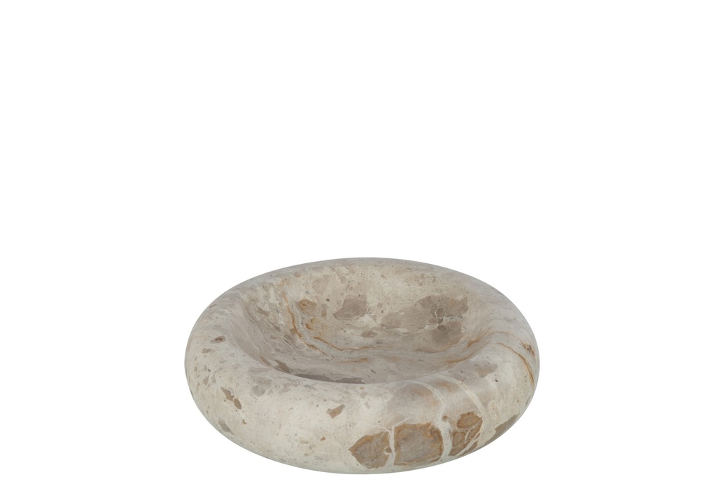 Bowl Round Low Marble Beige