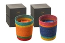 Scented Candle Basket Blue Wax