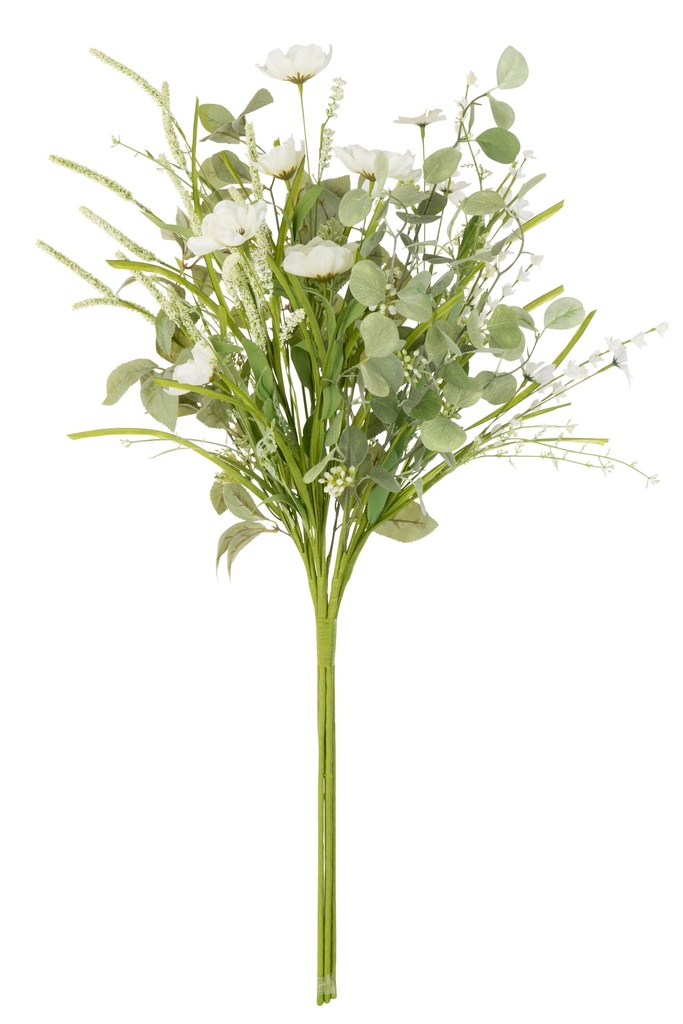 Bouquet Mix Flowers Artificial White