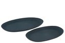 Set Of 2 Plates Oval Iron