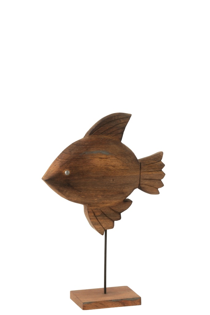 Decoration Fish Mango Wood/Metal Brown/Black