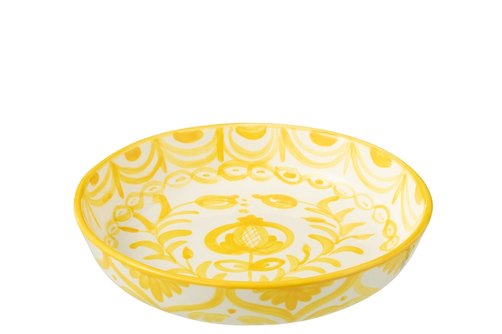 Bol Granada Bas Céramique Blanc/Jaune