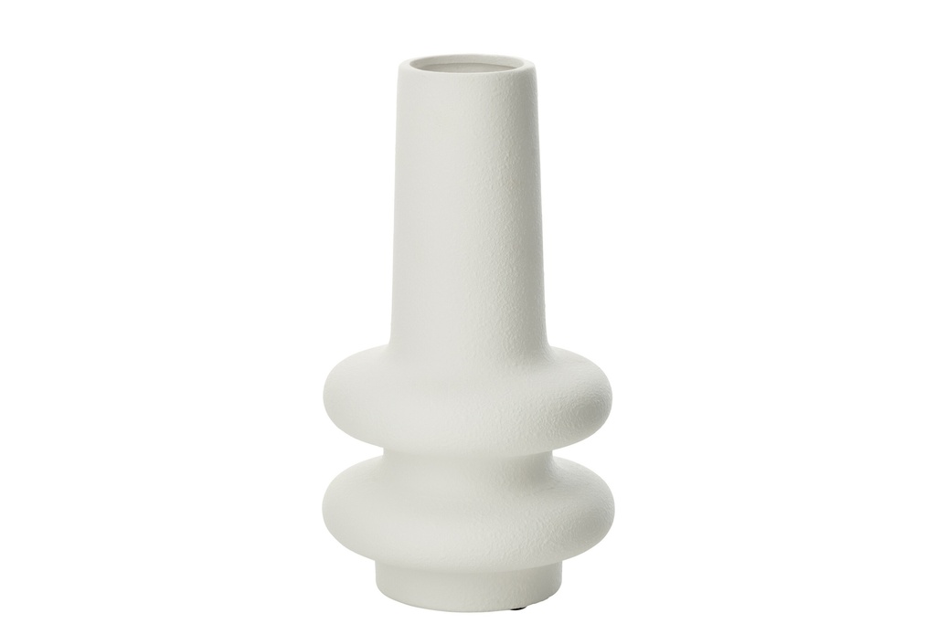 Vase Lyra Argile Blanc Grand
