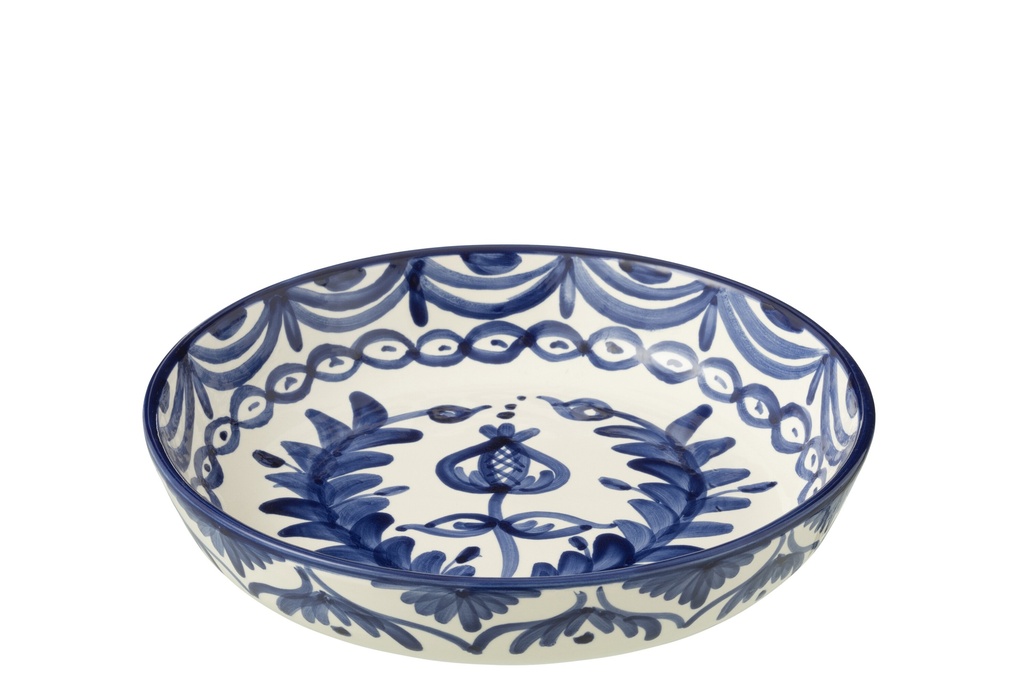 Bowl Granada Low Ceramic White/Cobalto