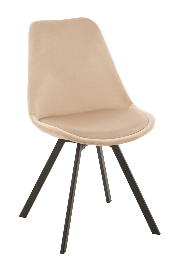 Chaise Helene Métal/Textile Beige