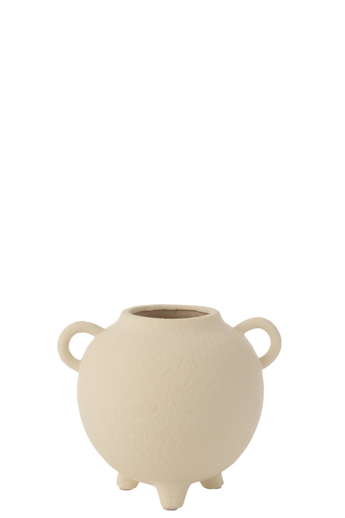 Vase Pichet Rond Grès Beige