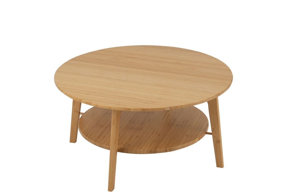 Side Table Round Bamboo Natural