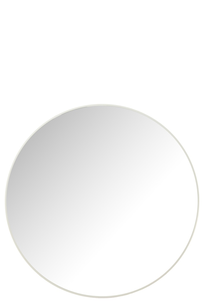 Miroir rond en verre/métal blanc grand format
