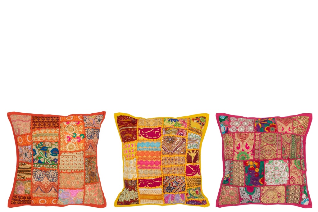 Coussin Motifs Patchwork Coton Mix