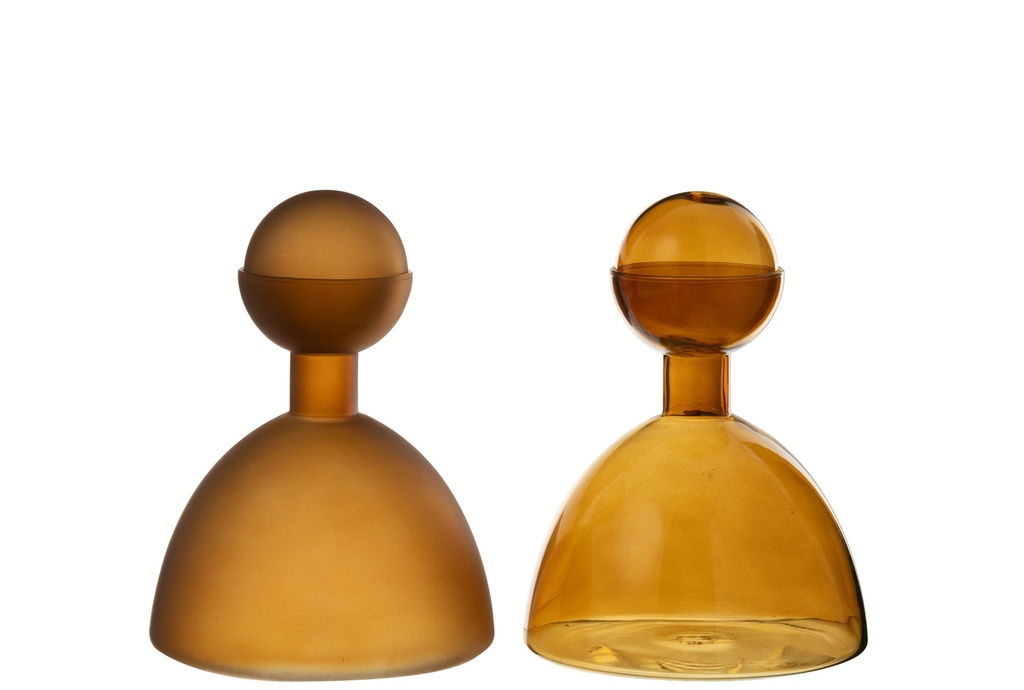 Vase Bottle+Cap Round Glass Shiny/Matte