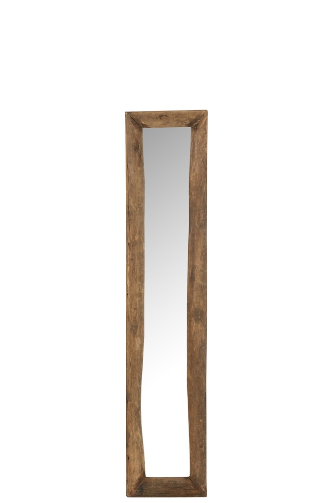 Miroir mural rectangulaire en bois marron