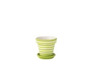 Pot de fleurs + assiette Granada Stripes en céramique fait main/peint à la main