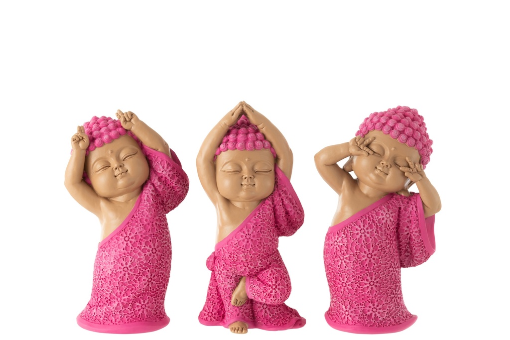 Monk Funny Resin Pink Assortment