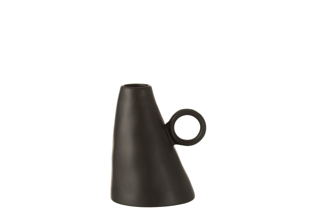 Vase incliné en céramique noire