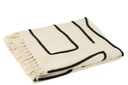 Plaid Lignes/Courbes Coton Blanc/Noir