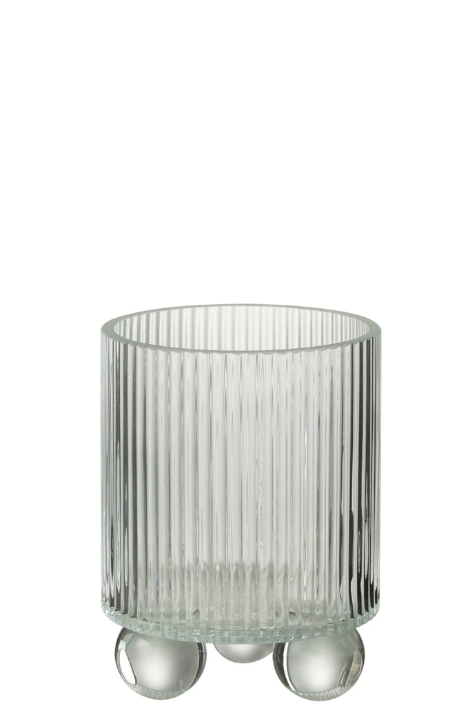 Ouragan Clara en verre transparent petit format