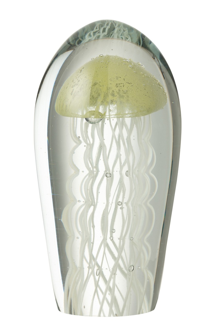 Paperweight Calypso Oval Glass Transparent/Green