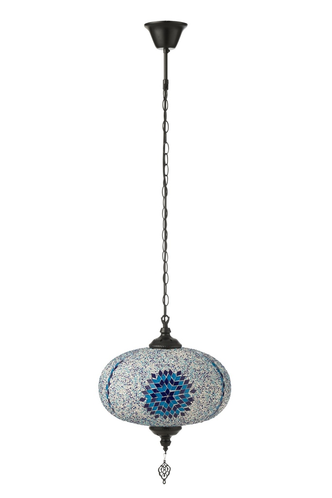 Lampe Haning Mosaïque Verre/Métal Bleu