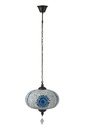 Lampe Haning Mosaïque Verre/Métal Bleu