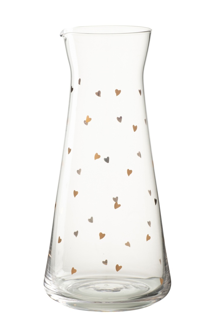 Carafe Heart Glass Transparent/Gold
