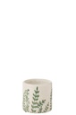 Vase Ferny Rond Grès Vert/Blanc