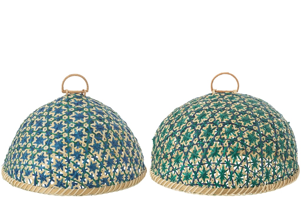 Cloche alimentaire en bambou à motif mosaïque