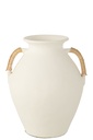 Vase Leo Terre Cuite Blanc/Naturel