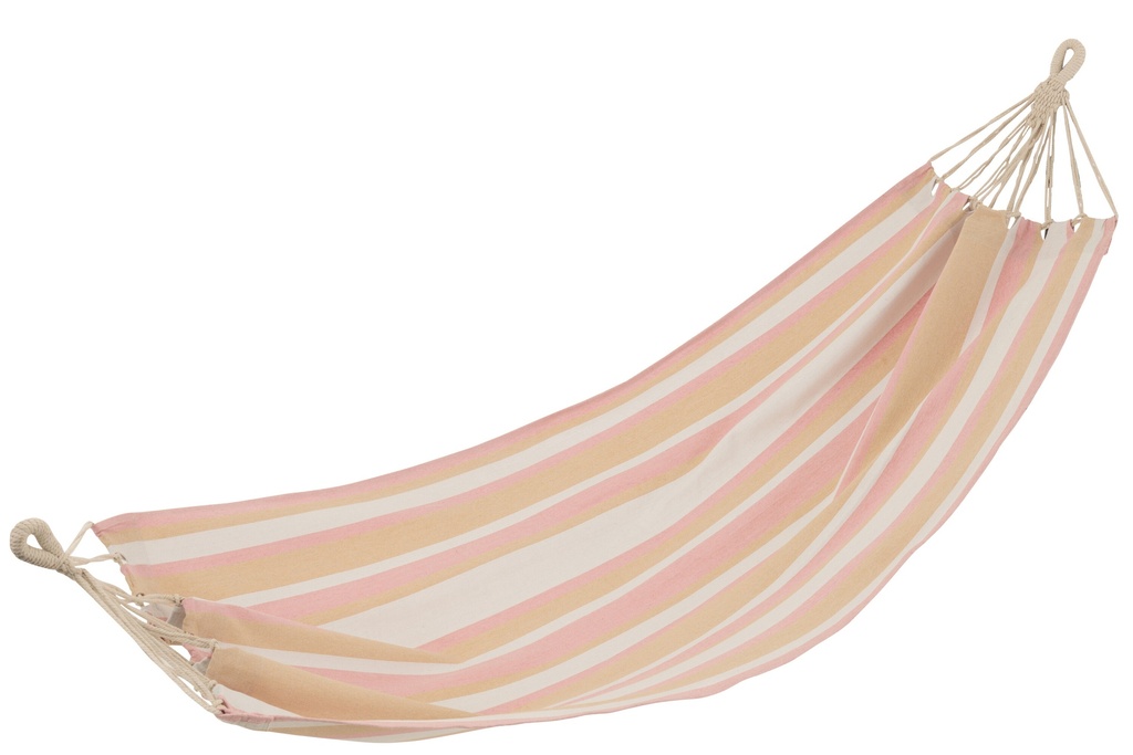 Hamac Rayures Coton/Polyester Blanc/Beige/Rose