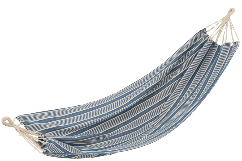 Hamac à rayures en coton/polyester bleu/blanc