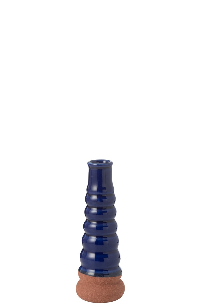 Vase Léo Bouées Porcelaine Bleu/Terre