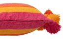 Coussin Rayures + Pompons Mélange Coton