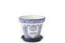 Flowerpot+Plate Granada Handmade/Handpainted Ceramic Cobalto