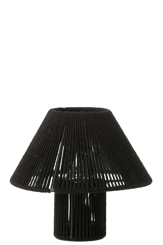 Lampe de table LED en métal/coton noir