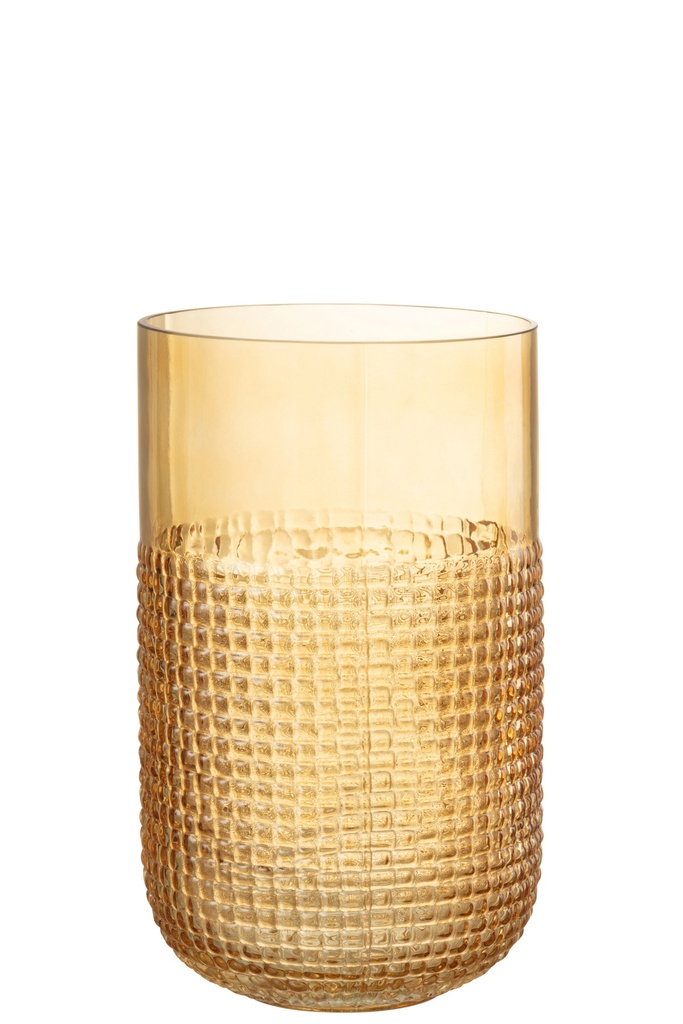 [30260] Vase Motif Verre Orange Moyen
