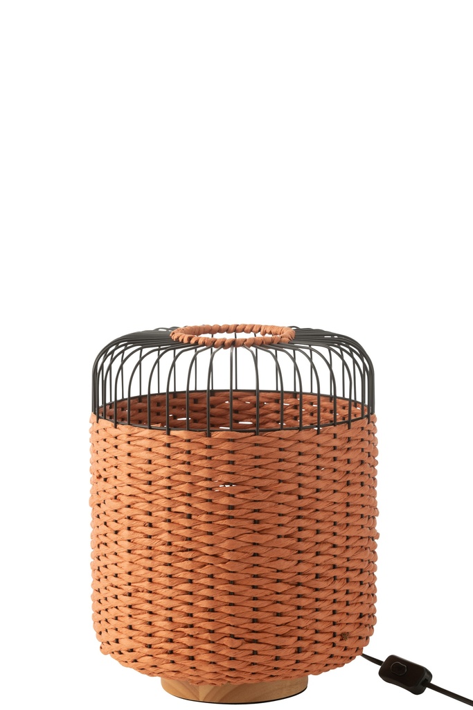 Lampe de table en métal orange