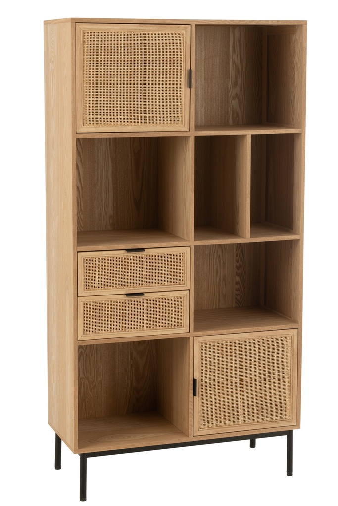 Closet Compartments MDF/Metal Natural/Black