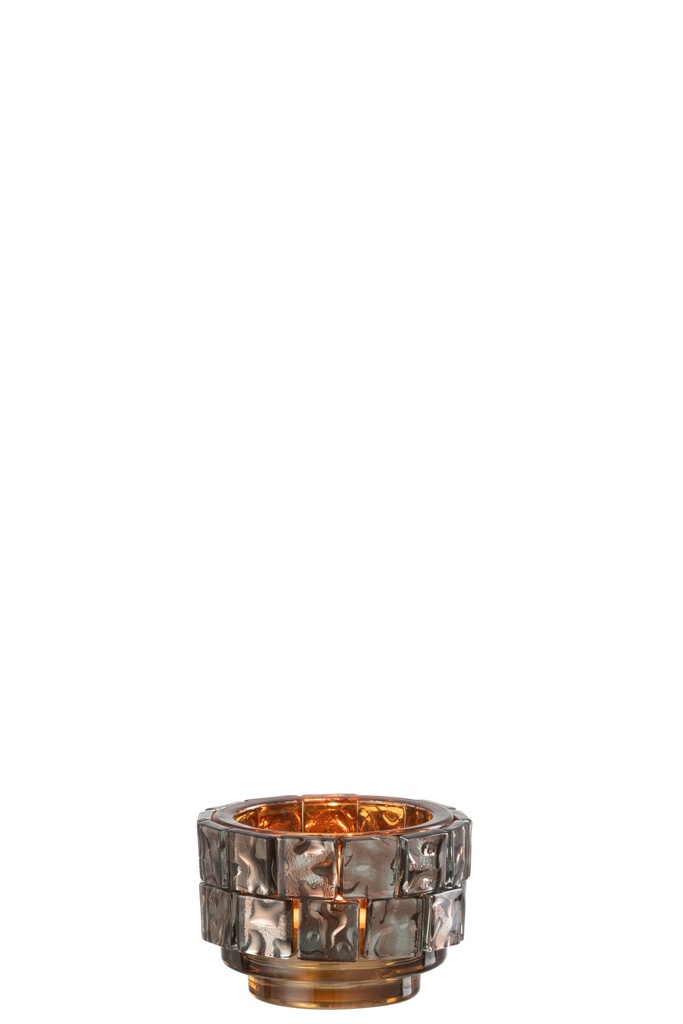 Tealight Holder Square Mosaic Glass