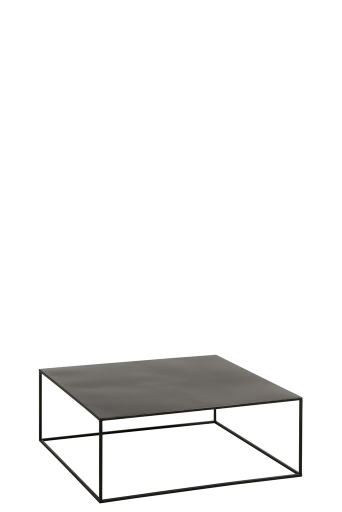 Table basse carrée en métal noir