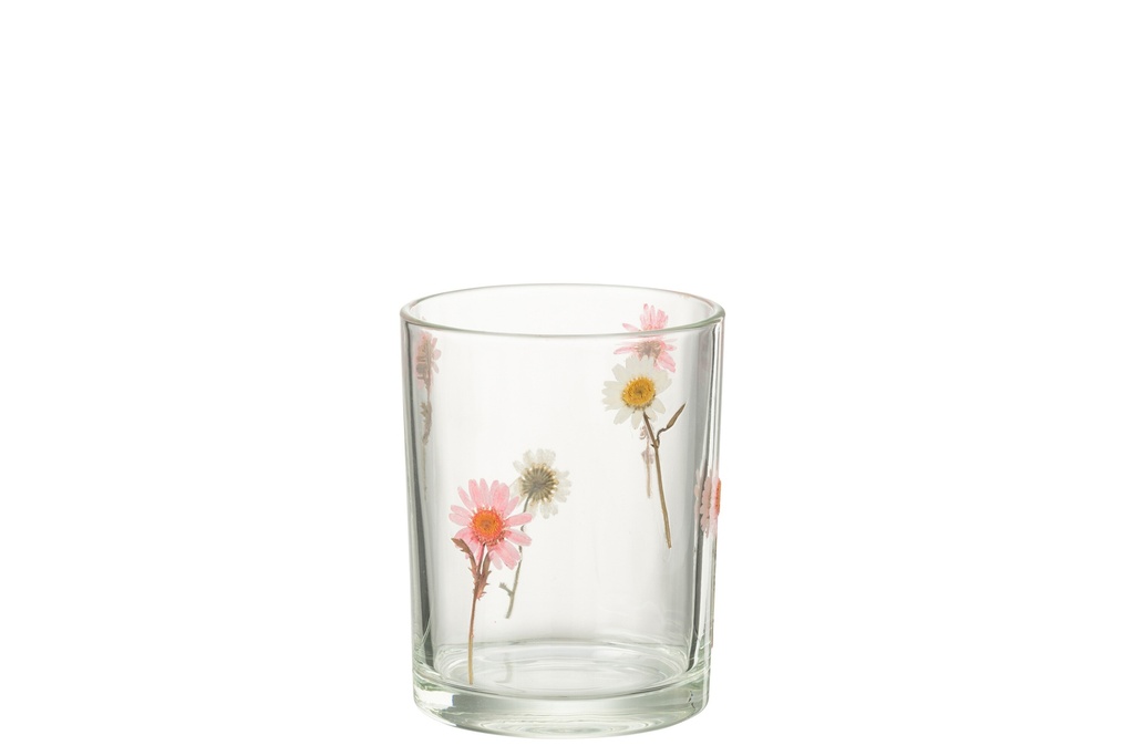 Hurricane Peggy Flowers Glass Large
