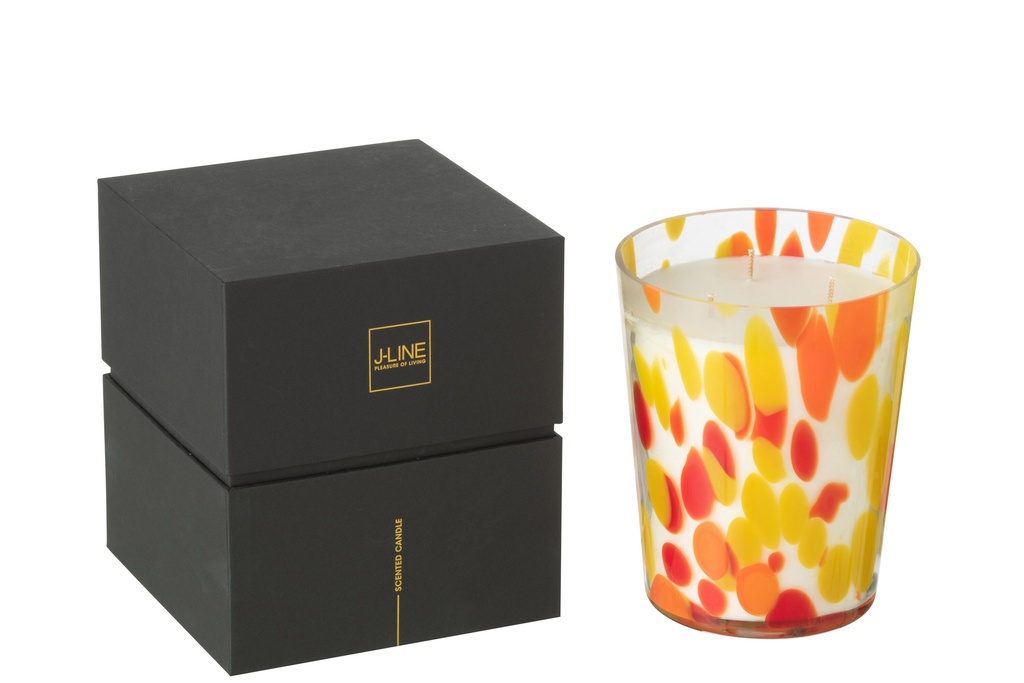 Bougie parfumée Noa Rouge/Jaune Moyenne - 68 heures