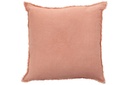 Coussin en lin délavé rose pêche