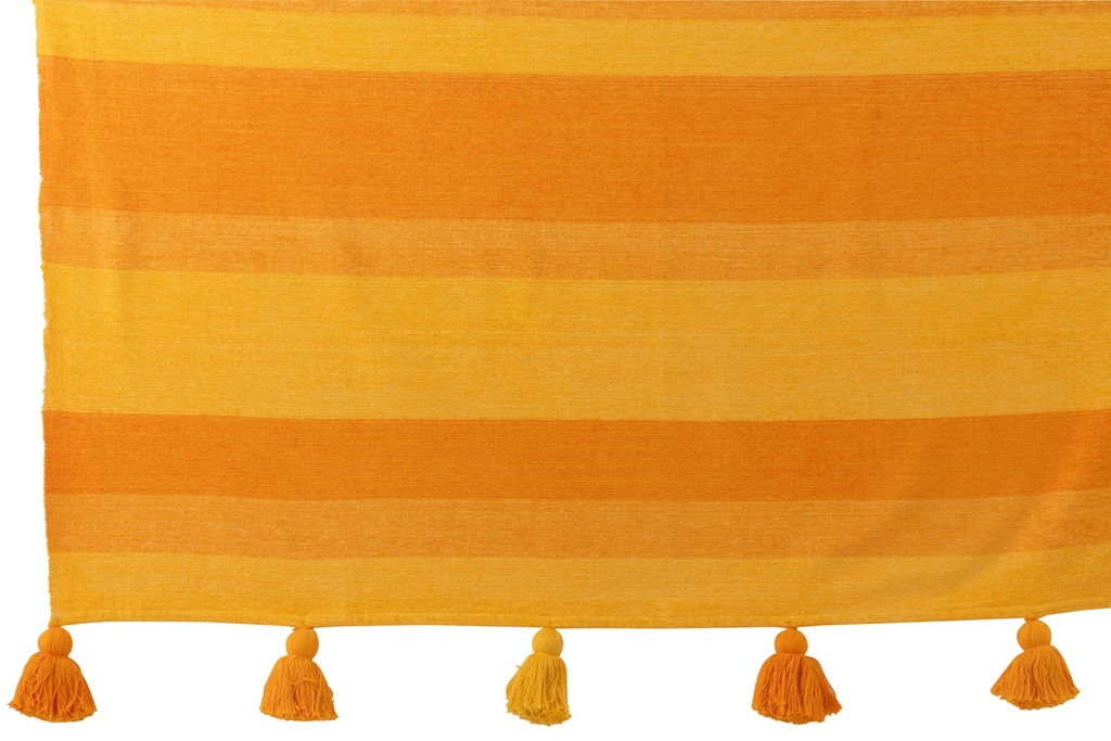 Plaid Stripes+Tassels Cotton Orange