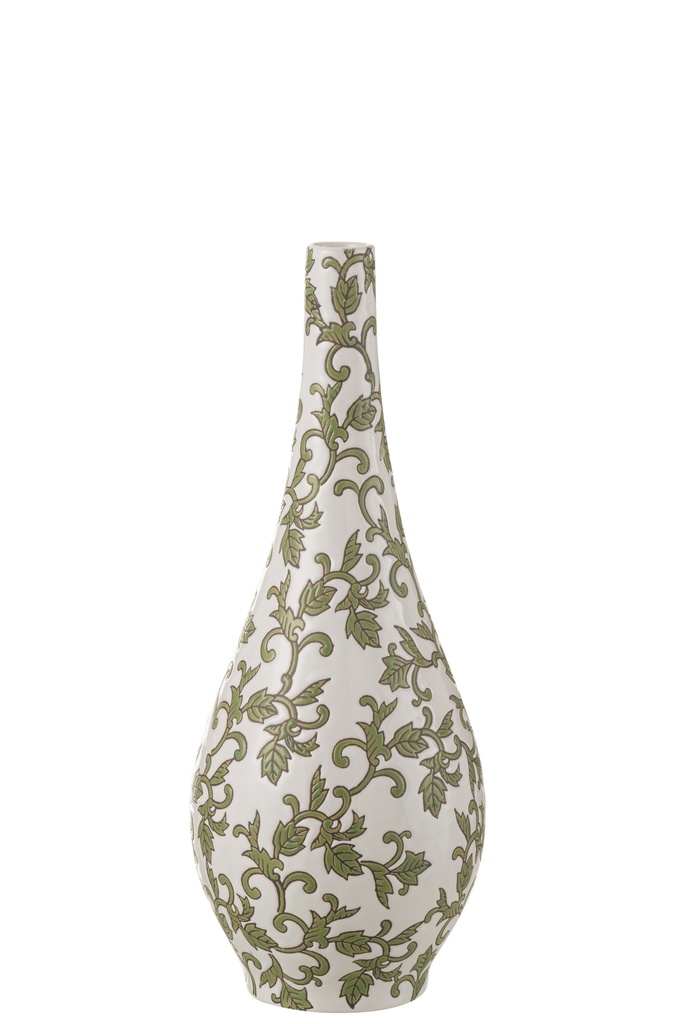 Vase Yezi Pear Porcelain Green/White