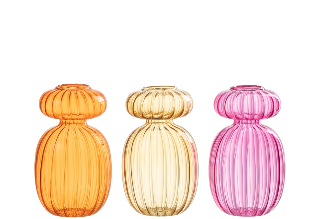 Vase Michel Verre Assortiment Orange/Rose/Ocre