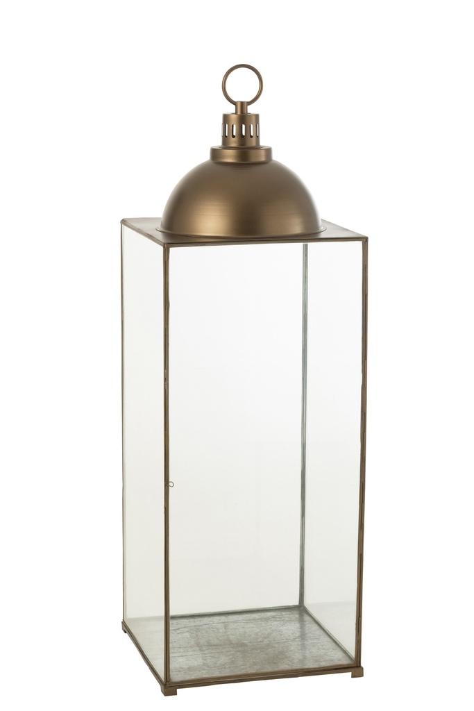 Lanterne Hagrid Verre/Fer Bronze L