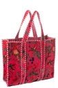 Tote Bag Birds/Flowers Cotton Velvet