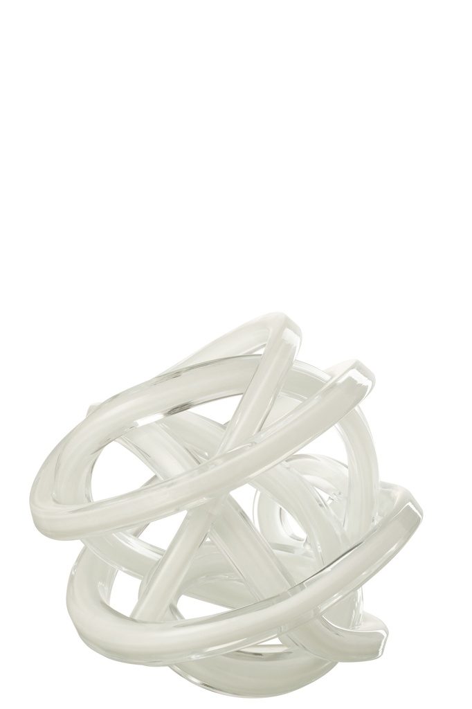 Paperweight Infinity Knot Glass White/Transparent